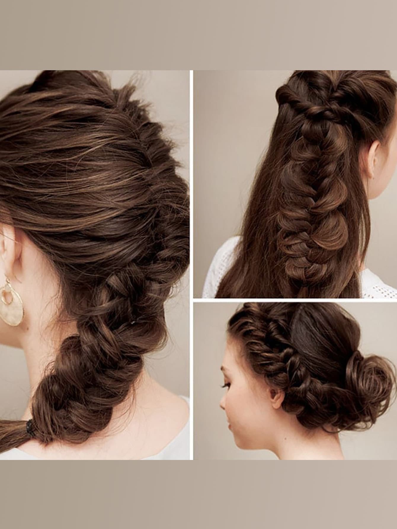 قطعة واحدة من أداة تجديل الشعر من هيكل السمكة والتموج ، صانع تصفيف الشعر والكعك