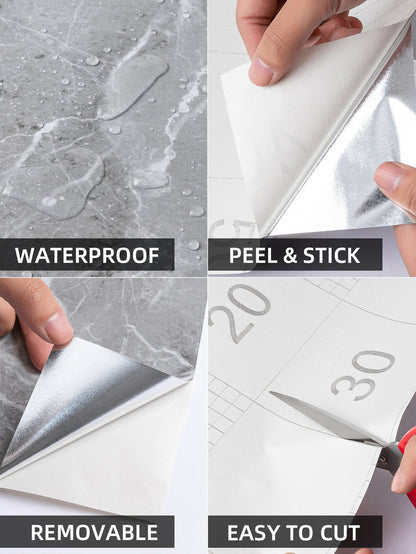 قطعة واحدة ضد للماء & مقاوم للزيت ذاتية اللصق غشاء مع بلاتين نمط رخامي الى مطبخ , حمام , خزانة و طاولة أثث