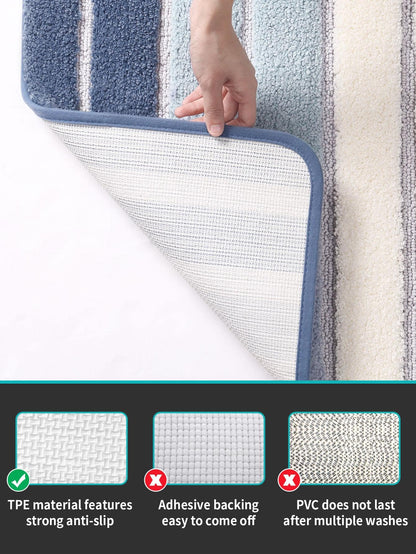 حصيرة حمام ألوان متجانسة مانع للانزلاق قطعة واحدة