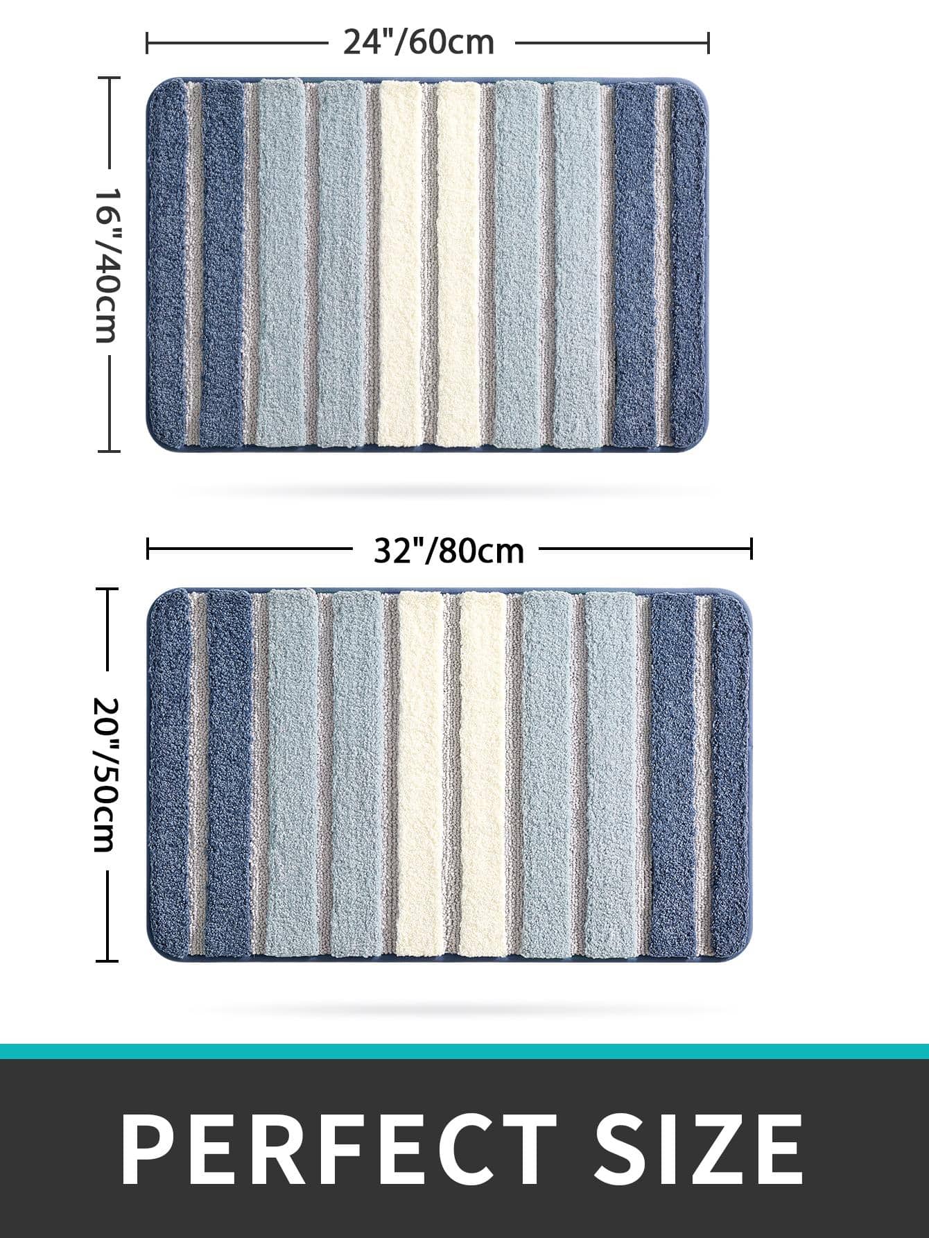 حصيرة حمام ألوان متجانسة مانع للانزلاق قطعة واحدة