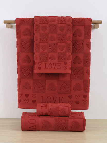 قطعة واحدة (خفيفة الوزن) منشفة / منشفة استحمام، ناعمة وماصة، محمولة للسفر، طراز محبوك بشكل قلب، اختر المقاس المفضل حسب جدول المقاسات