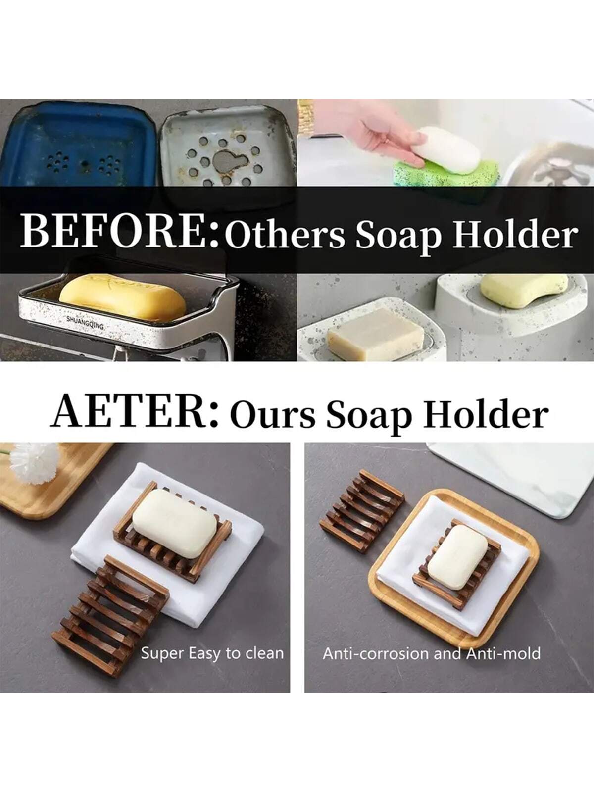 قطعة واحدة خشب صحن الصابون الى يحسن دش تأثير