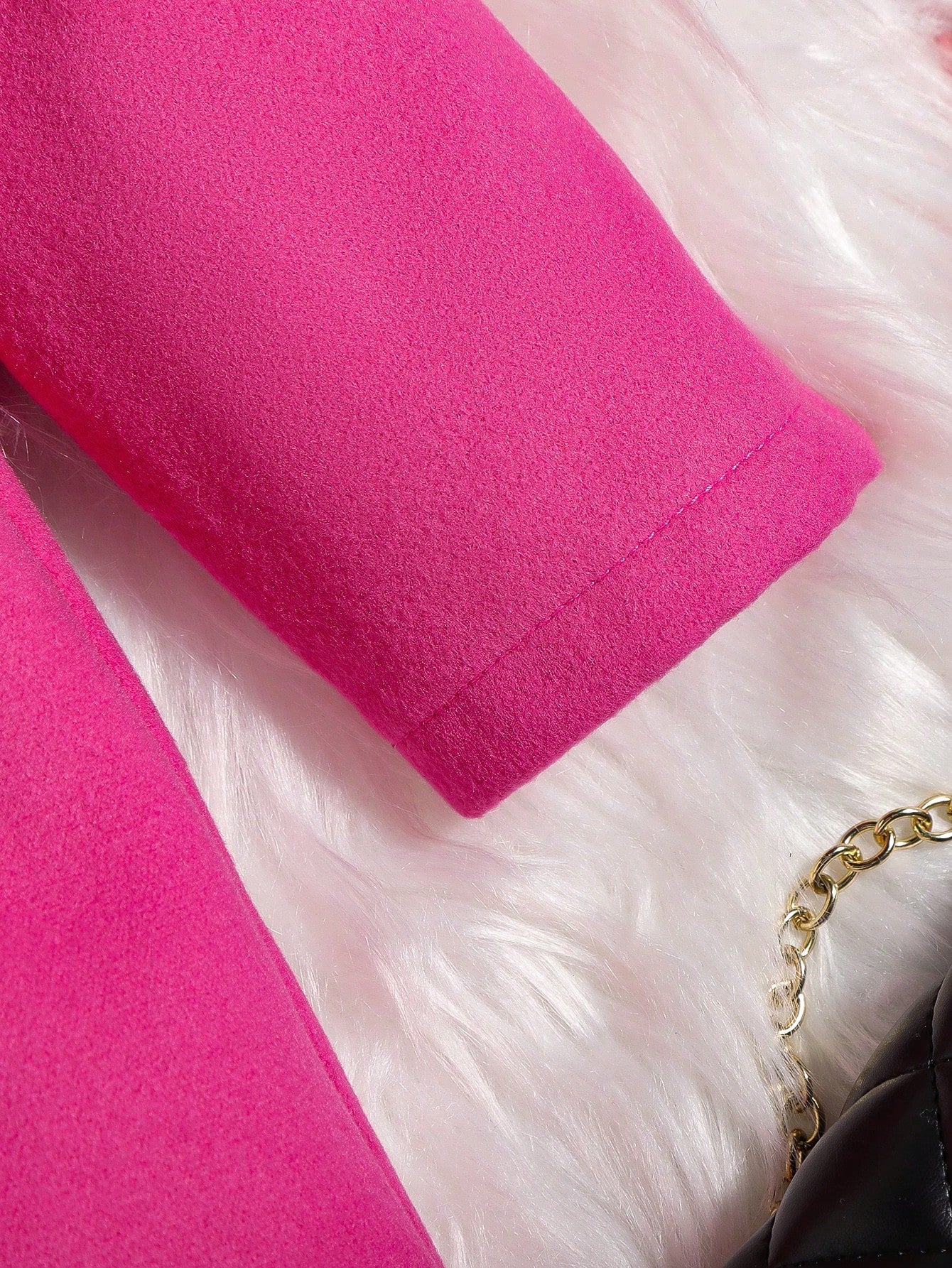 للبنات الاطفال مقلم زغبي تجاعيد مطوية معطف & قبعة