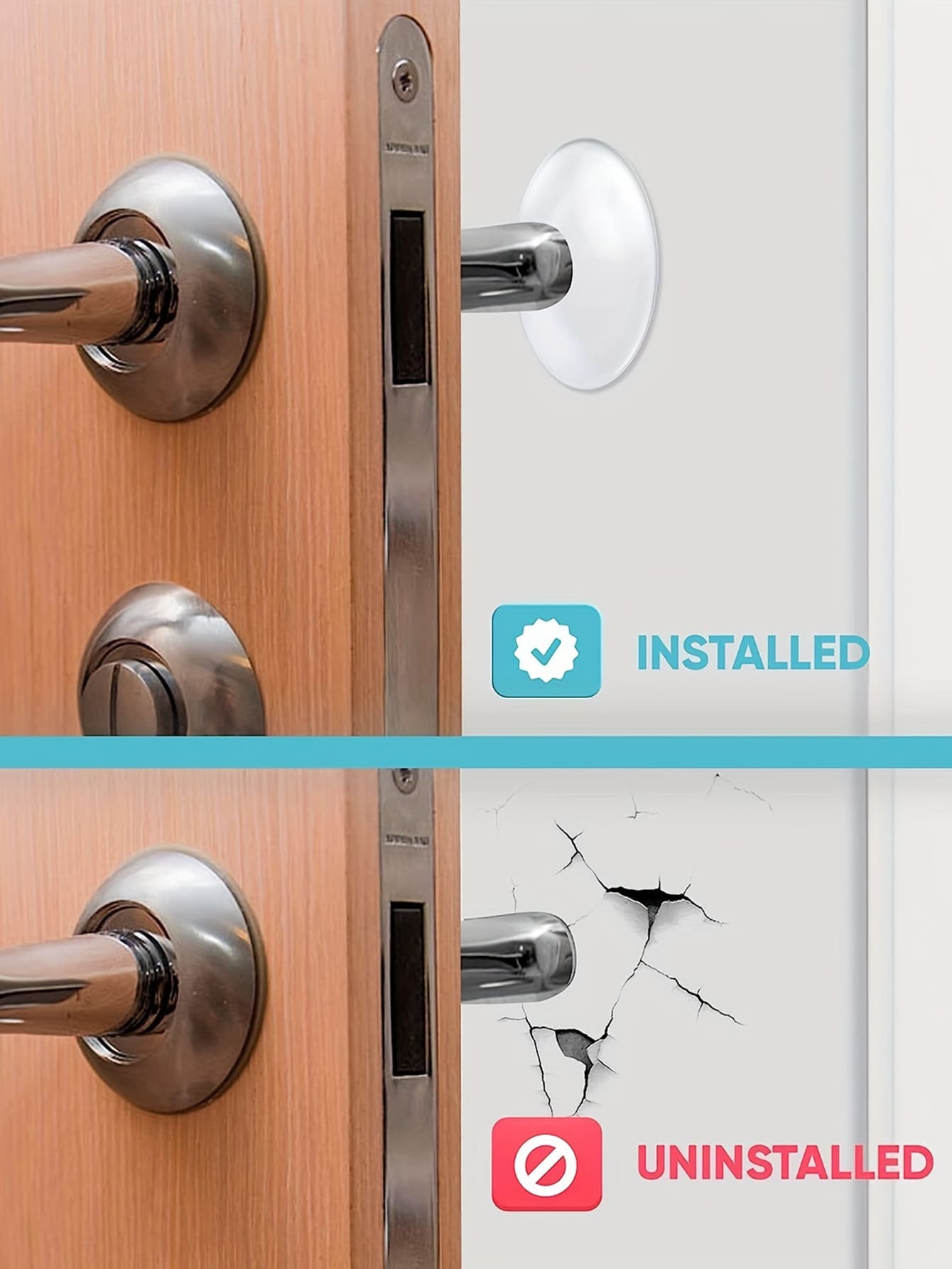 مامعاصرة للأبواب ب- 6 قطع من مواد السيليكون ، ملصقين للجدران للحماية مع وقف باب مطاطي من السيليكون، حامي عصري من الجدران