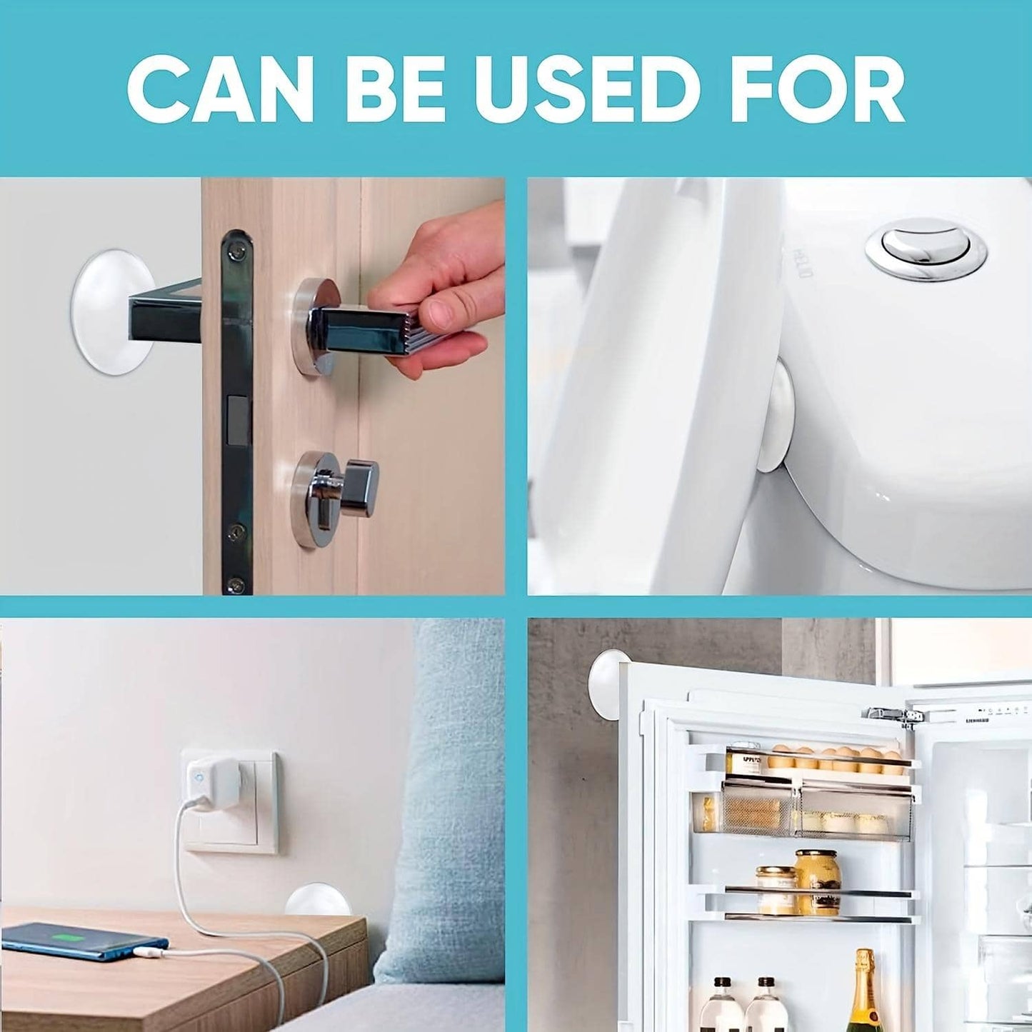 مامعاصرة للأبواب ب- 6 قطع من مواد السيليكون ، ملصقين للجدران للحماية مع وقف باب مطاطي من السيليكون، حامي عصري من الجدران