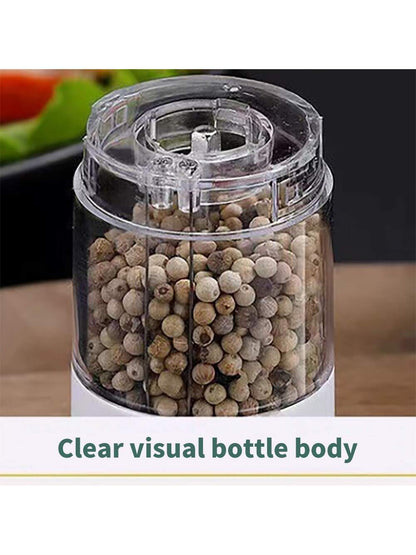 قطعة واحدة من مطحنة الملح والفلفل الكهربائية التي تعمل بالبطارية (البطارية غير متضمنة)، مسند مطحنة مجاني، تشغيل تلقائي بيد واحدة، خشونة قابلة للتعديل، مطحنة توابل أوتوماتيكية مع خشونة قابلة للتعديل، مثالية للطهي المنزلي والشواء، أبيض