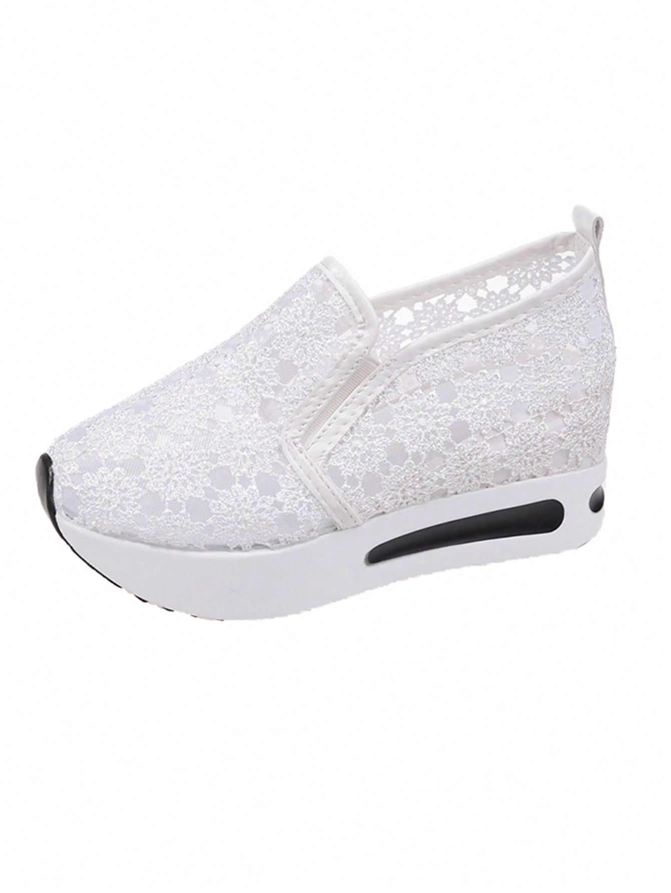 حذاء رياضي للنساء نمط زهري كعب منحدر كعب منصة الى الأنشطة في الهواء الطلق