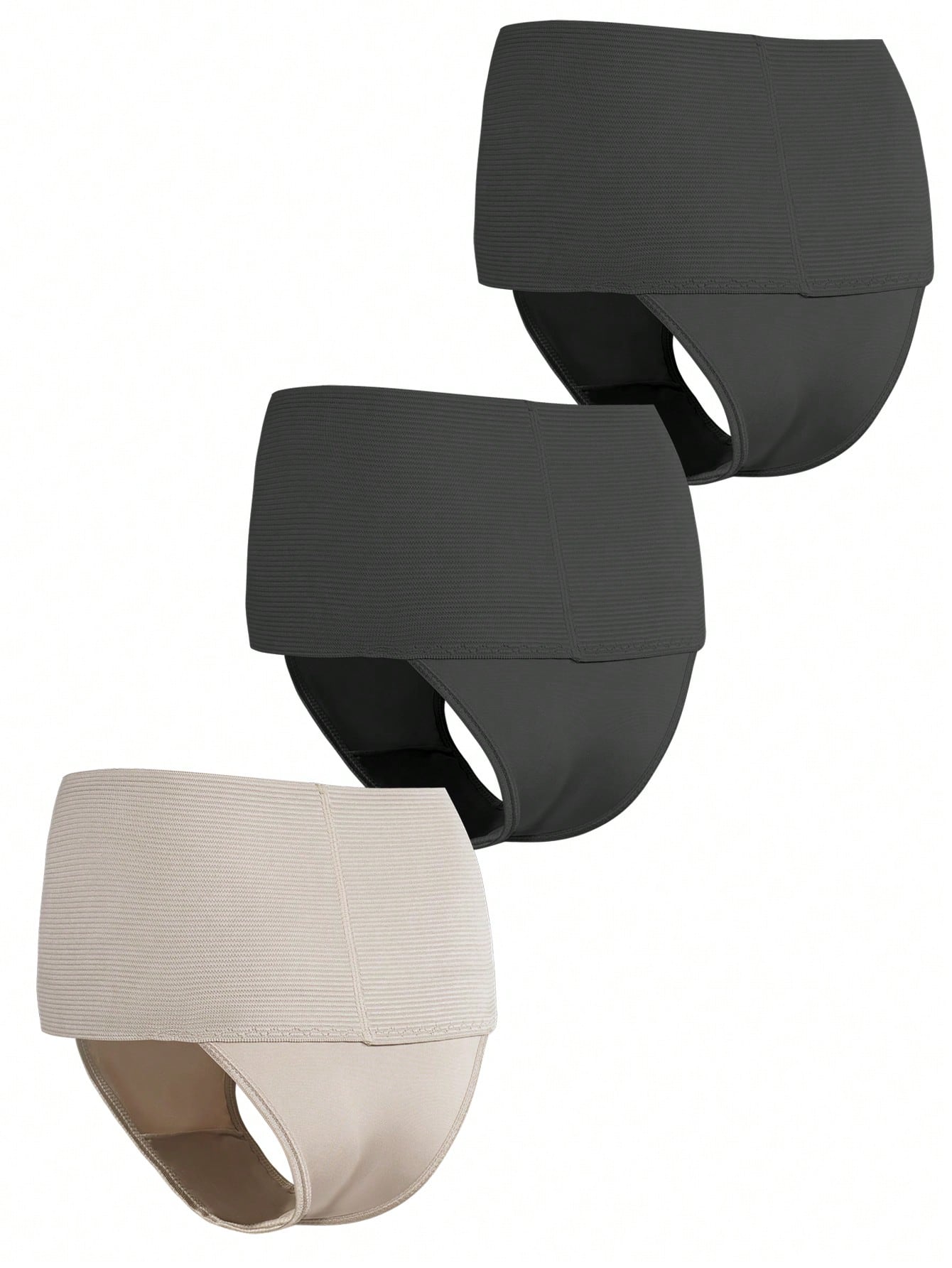 سروال داحلي لتشكيل الجسم موحدة اللون 3 قطع