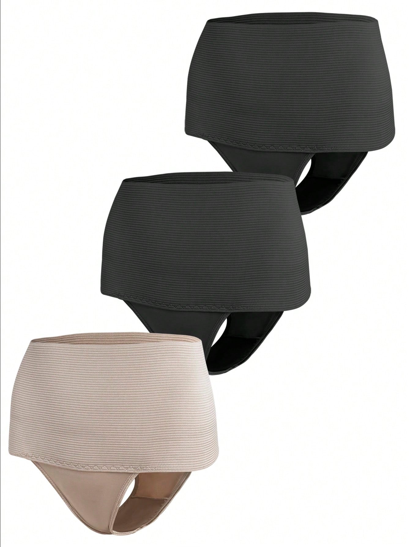 سروال داحلي لتشكيل الجسم موحدة اللون 3 قطع