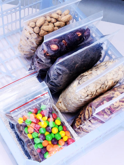 كيس مانع للرطوبة شفاف للتخزين الغذائي المتجدد 100 قطعة/حزمة