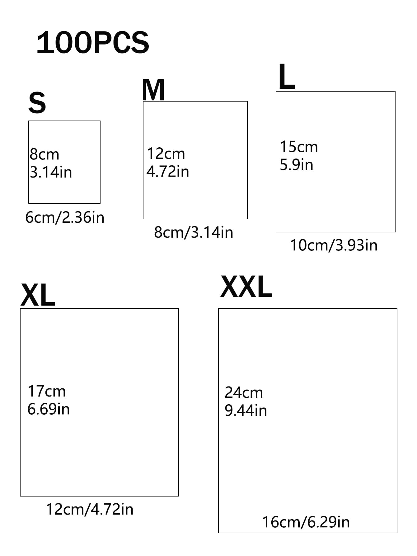 كيس مانع للرطوبة شفاف للتخزين الغذائي المتجدد 100 قطعة/حزمة