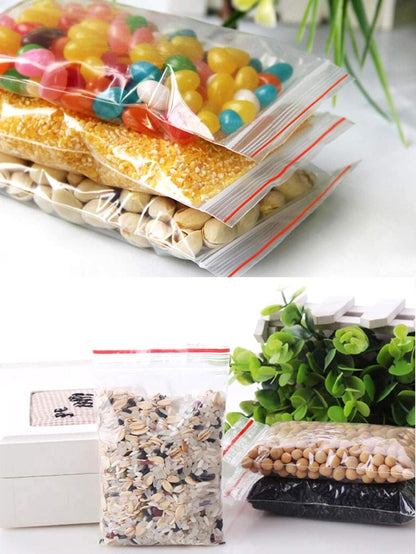 كيس مانع للرطوبة شفاف للتخزين الغذائي المتجدد 100 قطعة/حزمة