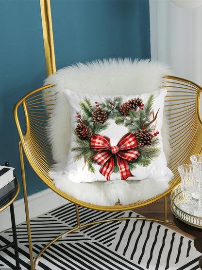 غطاء وسادة مطبوع رقميًا بنمط نباتي قطعة واحدة