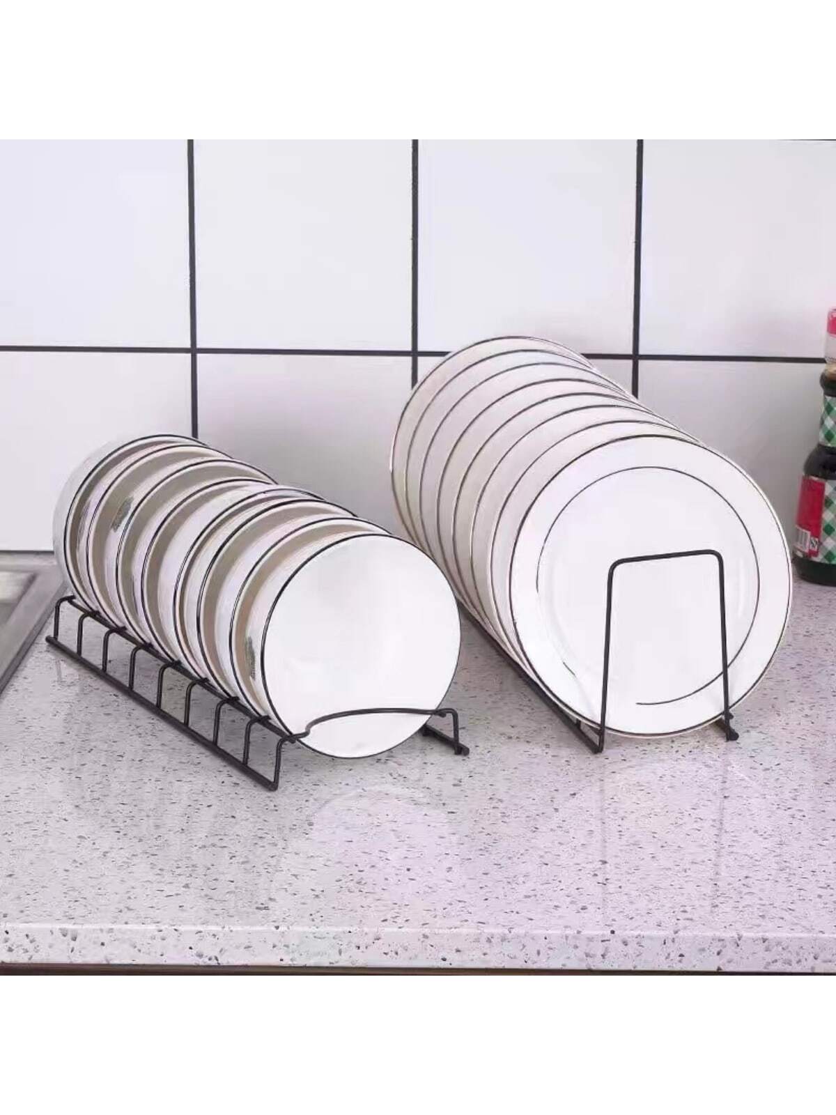 قطعة واحدة من الفولاذ المقاوم للصدأ المدمج في خزانة تعقيم ورف الصرف مع رف وعاء مدمج لأدوات المطبخ والأطباق والوعاء