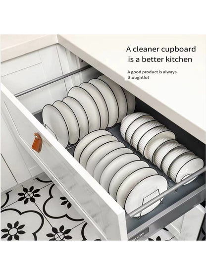 قطعة واحدة من الفولاذ المقاوم للصدأ المدمج في خزانة تعقيم ورف الصرف مع رف وعاء مدمج لأدوات المطبخ والأطباق والوعاء