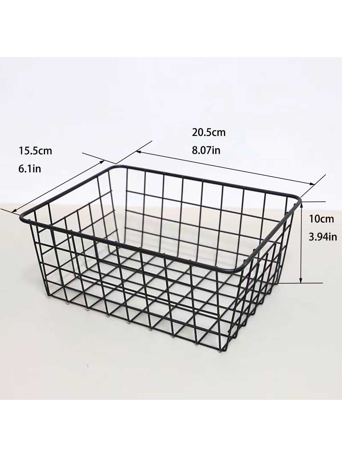 سلة تخزين مكتبية بسيطة ومصنوعة من معدن