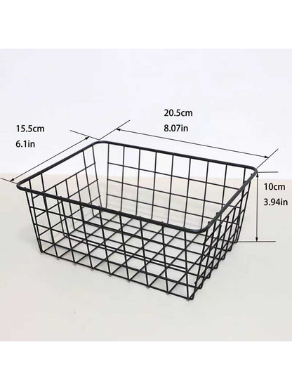 سلة تخزين مكتبية بسيطة ومصنوعة من معدن