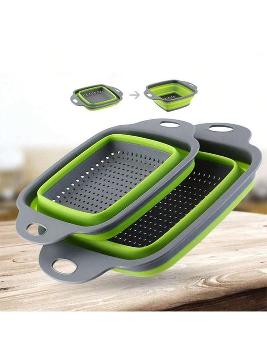 قطعة واحدة قابلة للطي سلة استنزاف , محمول فاكهة & خضروات منظف سلة , مربع القابلة للتطوير مصفاة , أداة مطبخ