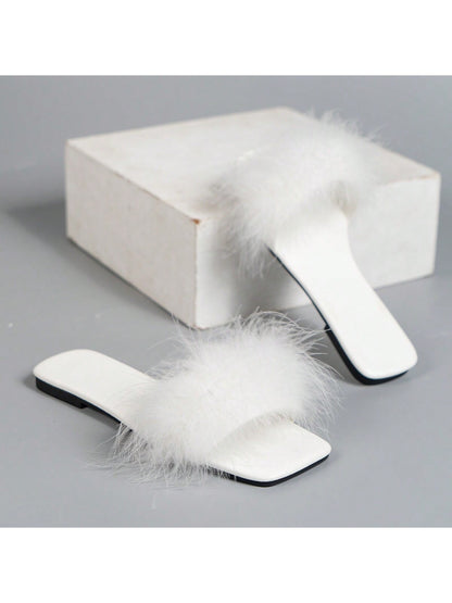 نعال شبشب مربعة الاصبع ناعمة وفضفاضة للنساء