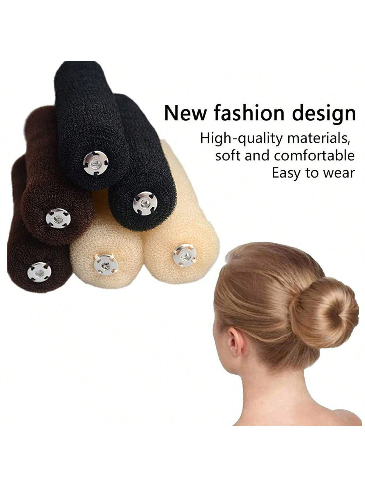 حزام ربط شعر نايلون أسود بإبزيم قطعة واحدة بعرض 20 سم