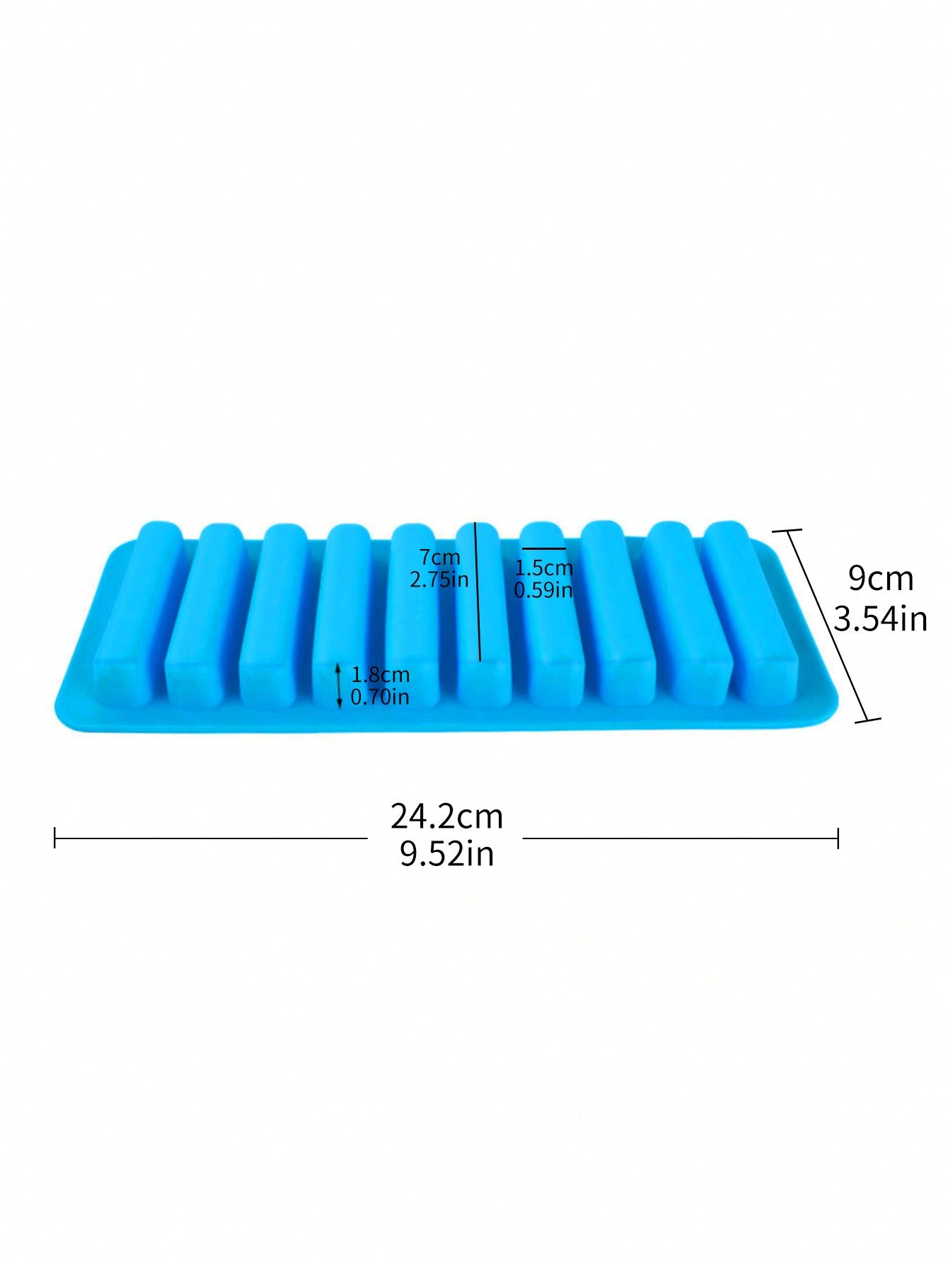 قالب سيليكون مستطيل 10 فتحات واحد لصنع كعكة الأصابع، الشوكولاته، الحلوى، المعجنات الفرنسية، الخبز، صنع الثلج في المطبخ