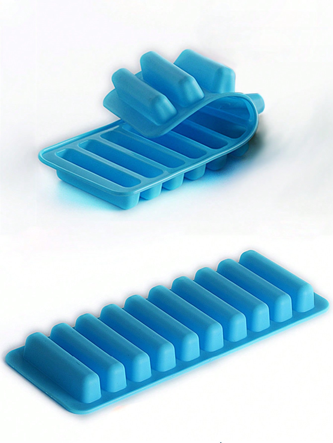 قالب سيليكون مستطيل 10 فتحات واحد لصنع كعكة الأصابع، الشوكولاته، الحلوى، المعجنات الفرنسية، الخبز، صنع الثلج في المطبخ