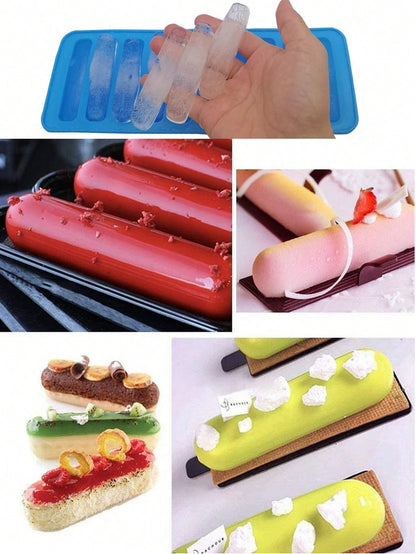 قالب سيليكون مستطيل 10 فتحات واحد لصنع كعكة الأصابع، الشوكولاته، الحلوى، المعجنات الفرنسية، الخبز، صنع الثلج في المطبخ