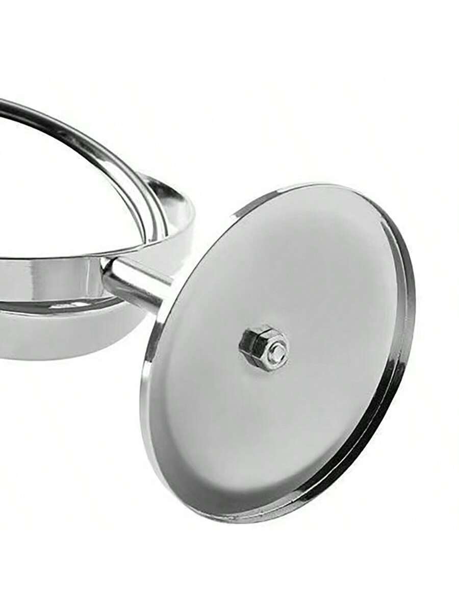 مرآة ماكياج مكتبية معدنية ذات وجهين ، 3 بوصات، دائرية أو بيضوية، مرآة تجميل محمولة، مرآة بتكبير 1:2، مرآة دوارة بزاوية 360 درجة