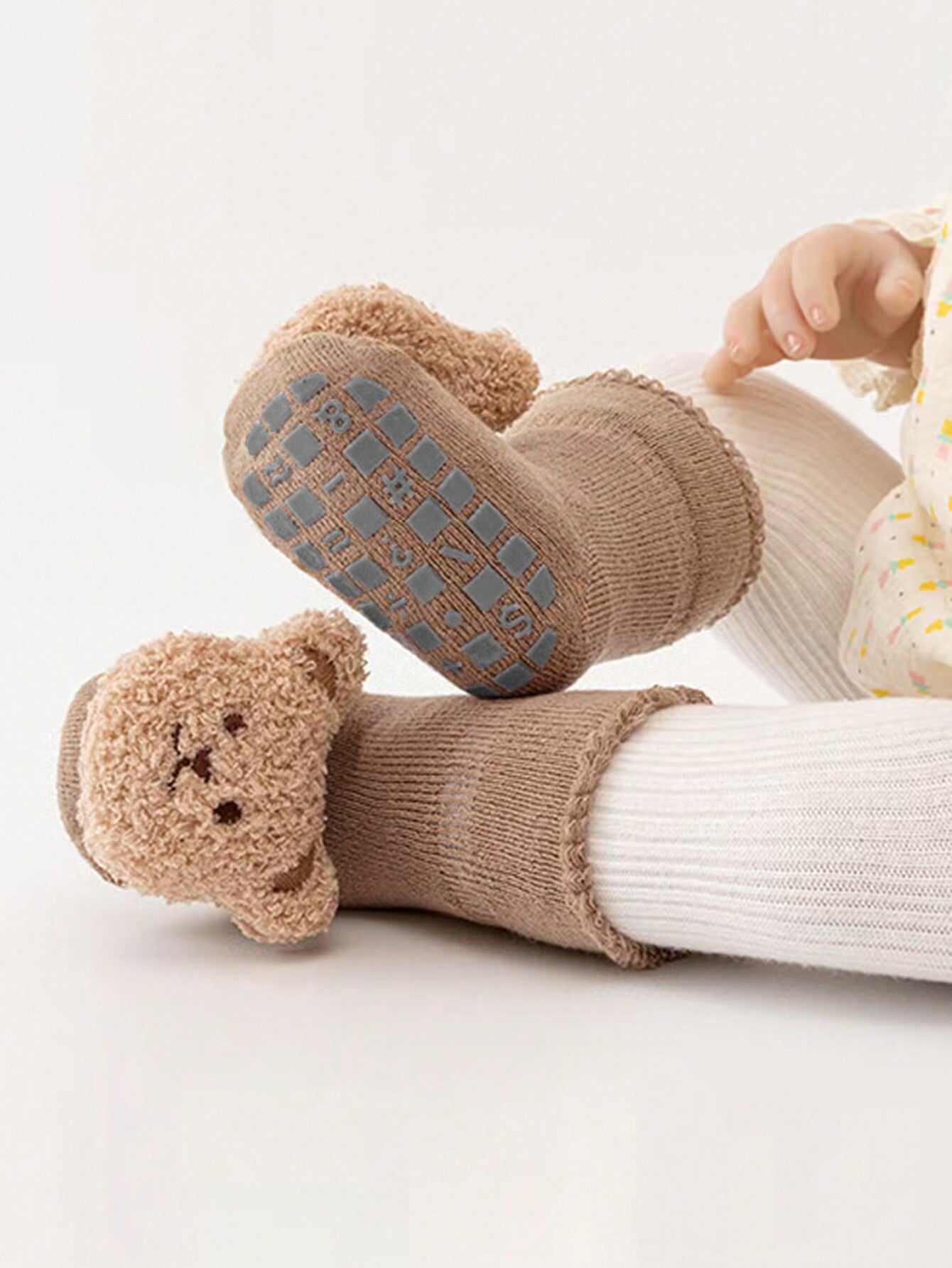 الجوارب الأرضية دب رسوم كارتون مانع للانزلاق 1 زوج للاطفال