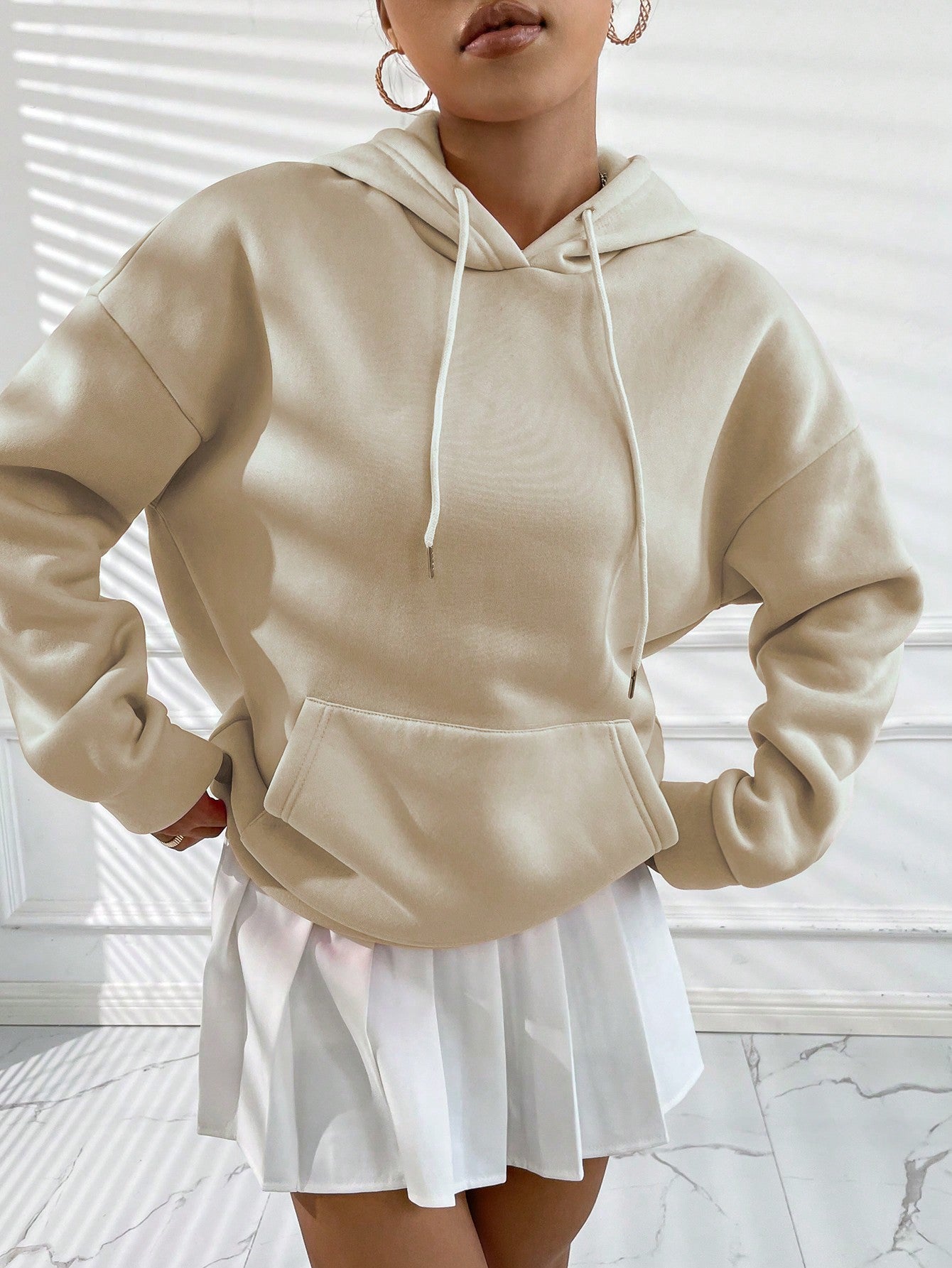 هودي بطباعة شعار منخفض الاكتاف رباط مبطن حراري