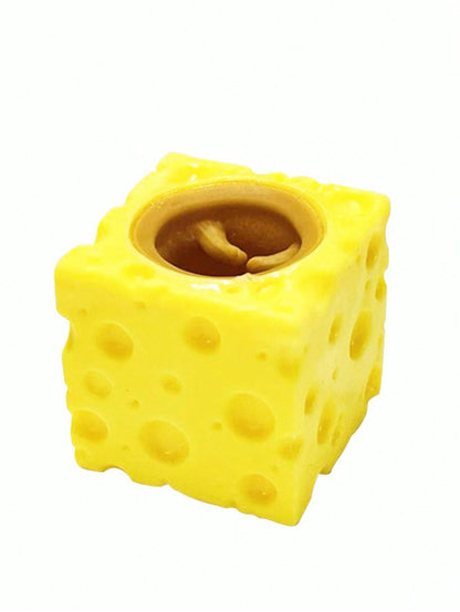 لعبة Tpr المضغوطة Cheese Mouse لتخفيف التوتر بتصميم مميز ومضحك (لون عشوائي)
