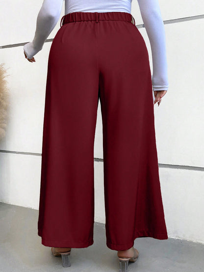 بنطلون بدلة ساق عريضة مقاس كبير