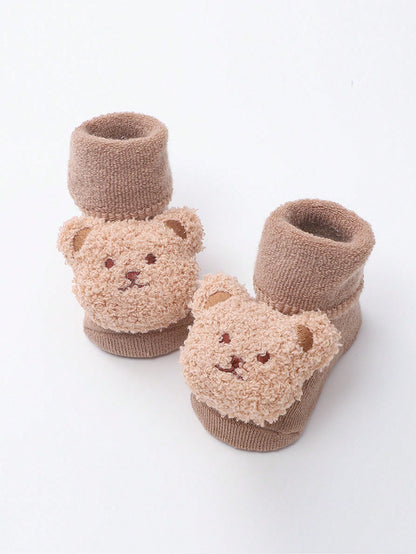 الجوارب الأرضية دب رسوم كارتون مانع للانزلاق 1 زوج للاطفال