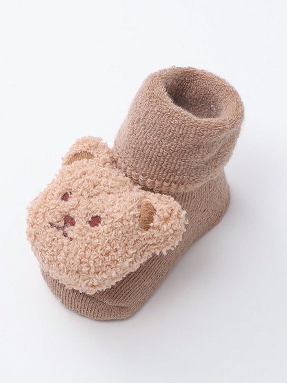 الجوارب الأرضية دب رسوم كارتون مانع للانزلاق 1 زوج للاطفال