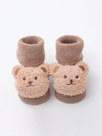 الجوارب الأرضية دب رسوم كارتون مانع للانزلاق 1 زوج للاطفال