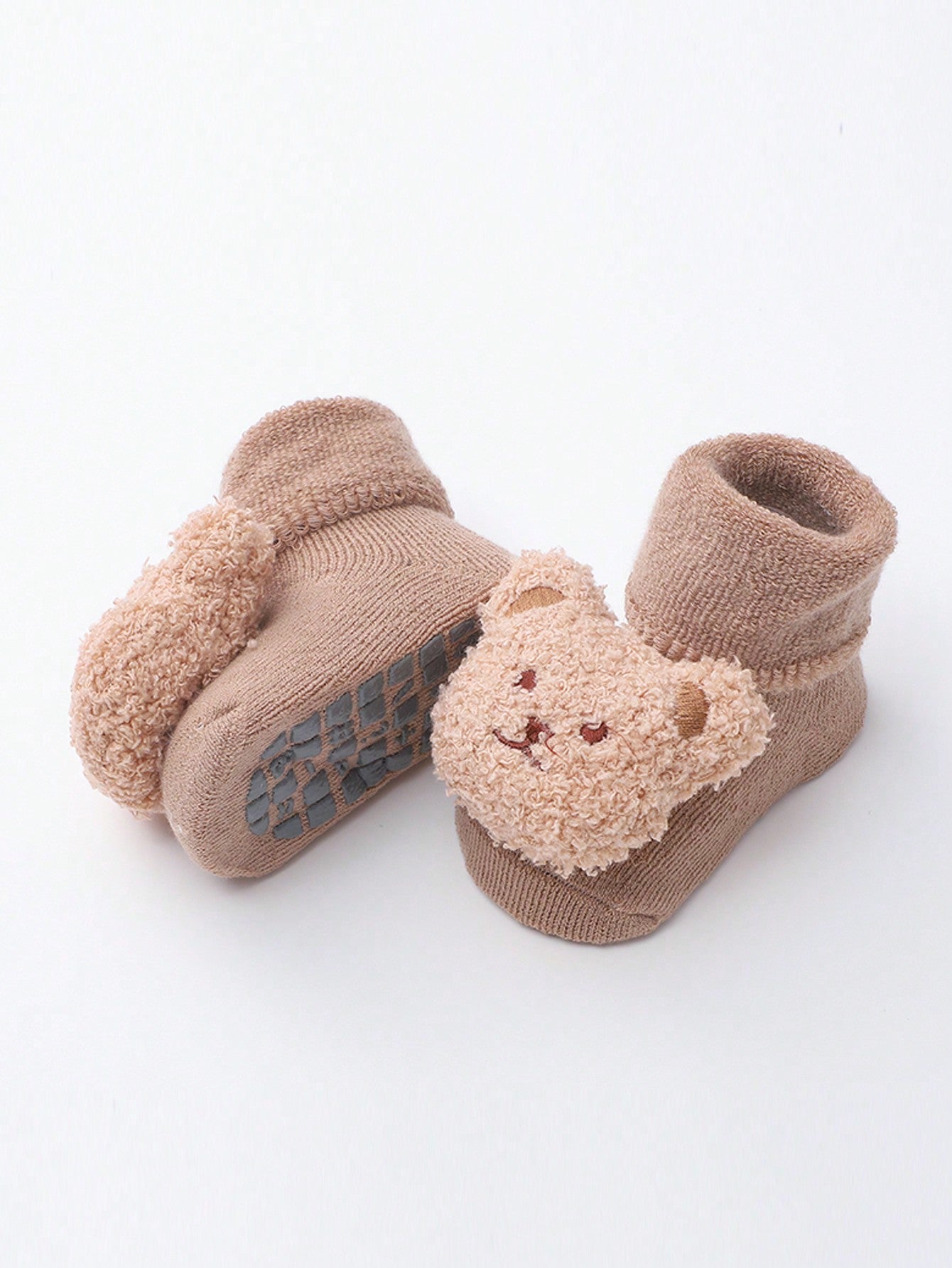 الجوارب الأرضية دب رسوم كارتون مانع للانزلاق 1 زوج للاطفال