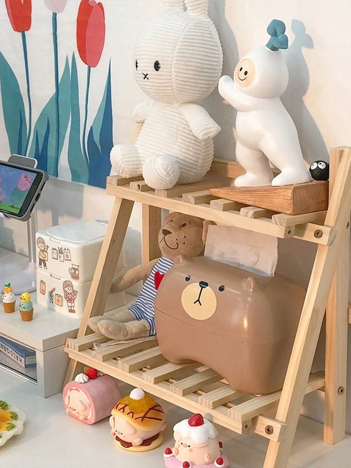 منظم مكتبي من الخشب