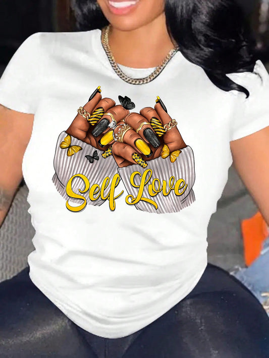 تي شيرت حرف & بطباعة اليد