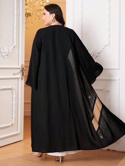 عبايات ترتر متباين اللون ألوان متباينة مقاس كبيربدون فستان الابيض