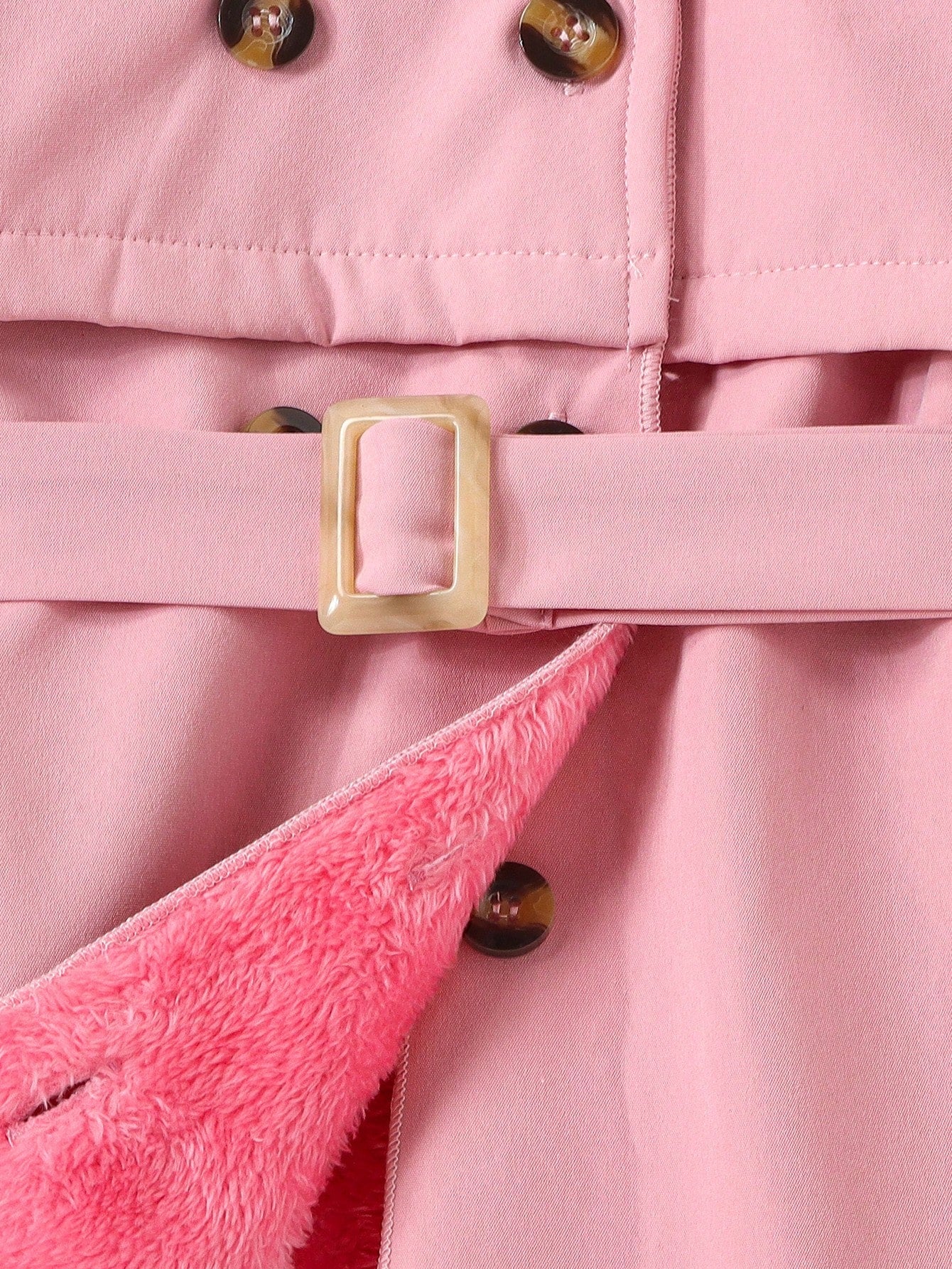 بنت طفل صف ازرار مزدوجة معطف مطر