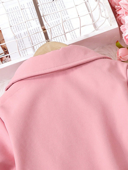 بنت طفل صف ازرار مزدوجة معطف مطر