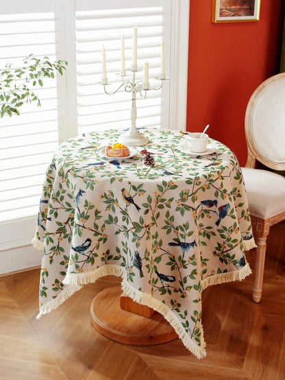 قطعة واحدة رومانسي طائر حياكة جاكار مستطيل مفارش طاولات للحفلة , غرفة العشاء , و ريفي منزل زخارف