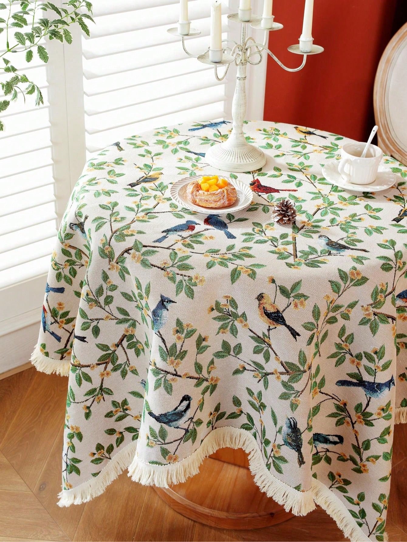 قطعة واحدة رومانسي طائر حياكة جاكار مستطيل مفارش طاولات للحفلة , غرفة العشاء , و ريفي منزل زخارف