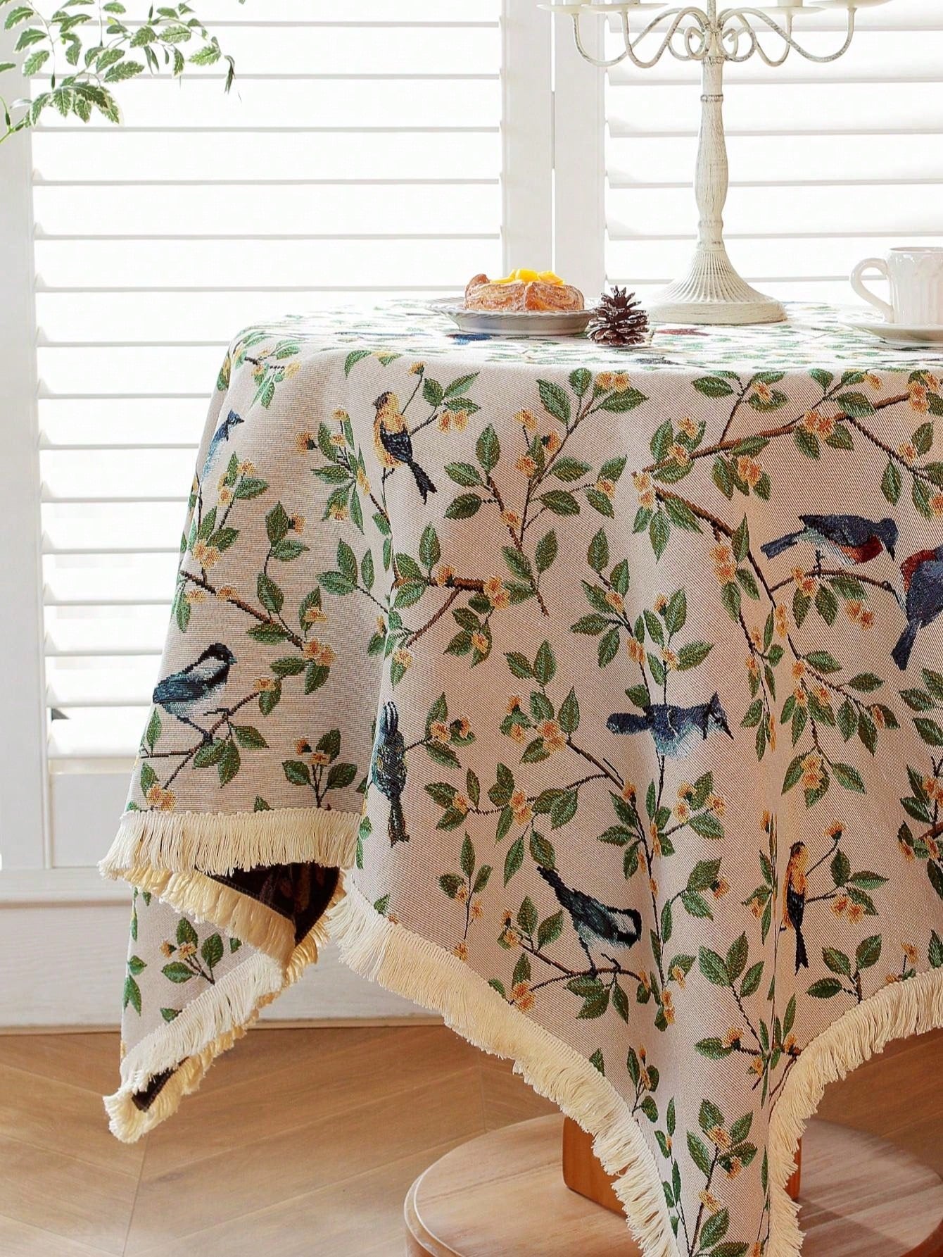 قطعة واحدة رومانسي طائر حياكة جاكار مستطيل مفارش طاولات للحفلة , غرفة العشاء , و ريفي منزل زخارف