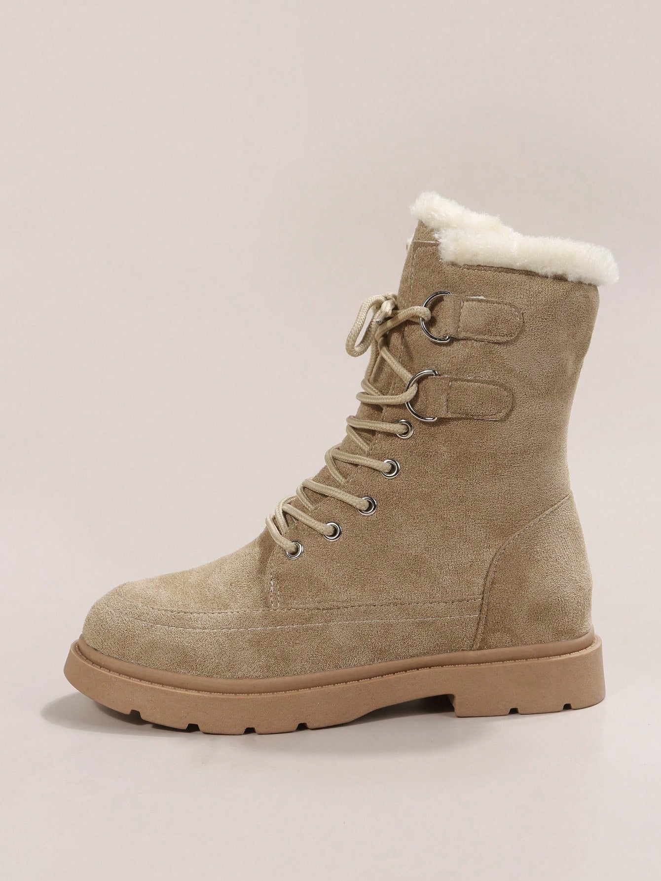 جزمة برقبة طويلة وصول المخزون الجديد الشتاء الموضة مريح و دافئ زغبي مبطن موتو للنساء