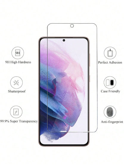 محمي الشاشة من الزجاج المقسى عالي الدقة 3 قطع متوافق مع سامسونج