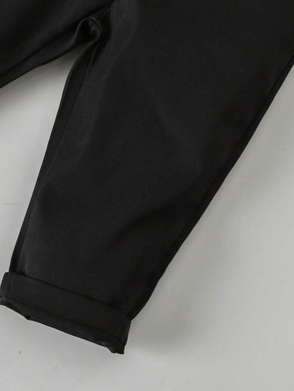 للاولاد الاطفال ياقة متباينة عقدة الفراشة أمامية بليزر وبنطلون & قميص