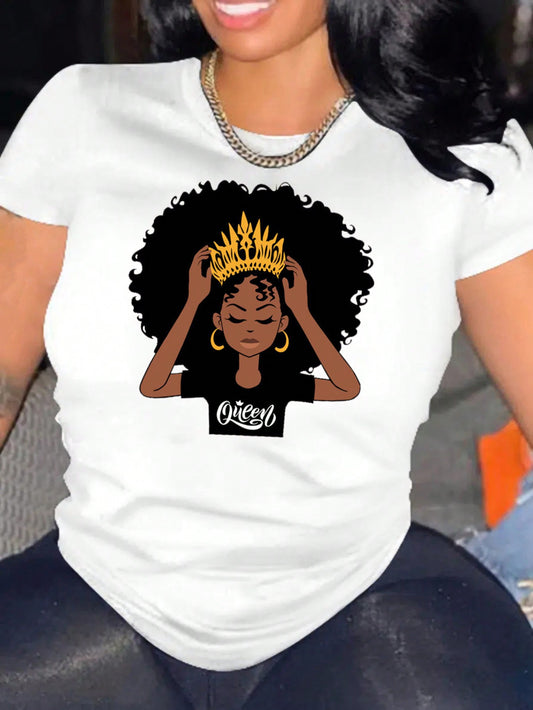 تي شيرت برسومات على شكل حرف وشكل