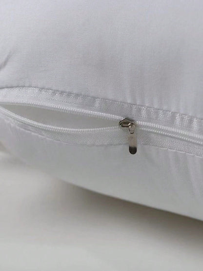 وسادة تزيينية بيضاء بتصميم عصري ذات ألياف بوليستر مستطيلة مرنة جدًا، نواة وسادة وسادة قطنية للاستخدام المنزلي والمكتبي والتخييم والأسرّة، أغطية وسادات