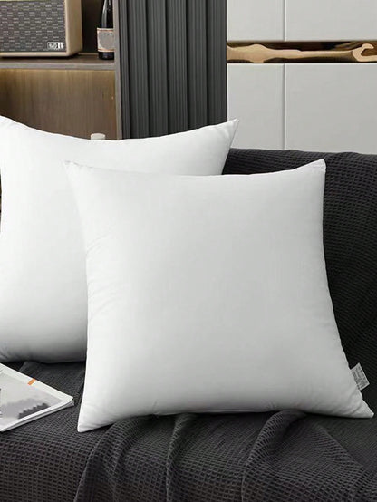 وسادة تزيينية بيضاء بتصميم عصري ذات ألياف بوليستر مستطيلة مرنة جدًا، نواة وسادة وسادة قطنية للاستخدام المنزلي والمكتبي والتخييم والأسرّة، أغطية وسادات